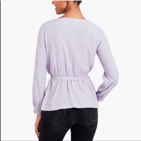 J. Crew Factory size 10 lavender peplum wrap top - Picture 2 of 8